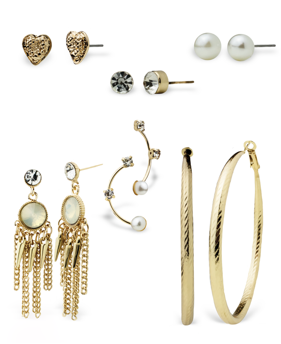 Stud, Hoop, and Mini Statement Earring Sets