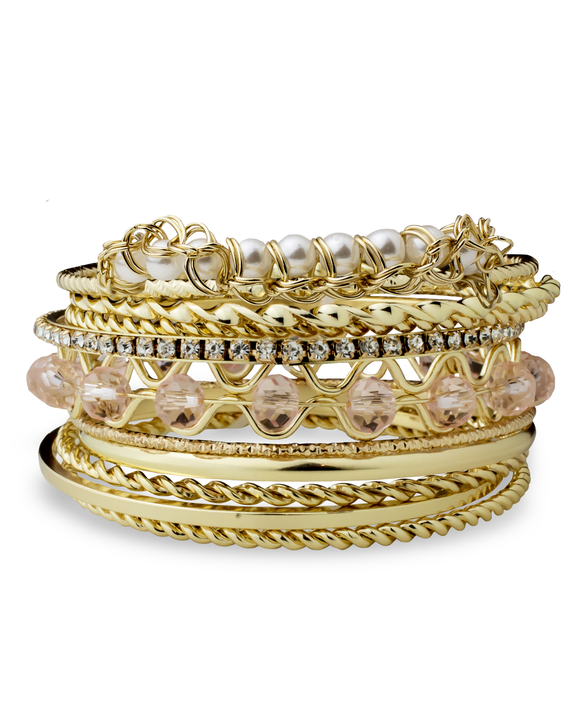Stretch Imitation Pearl Multiple Bracelet Set