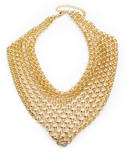 Metal Statement Chainmail Bib Necklace