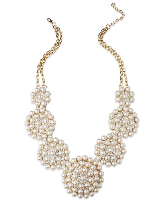 Imitation Pearl Statement Necklace