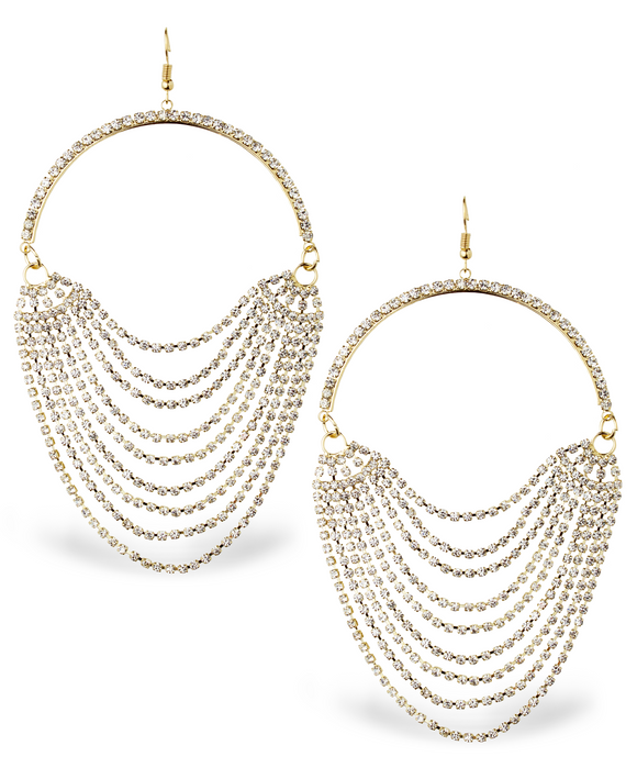 Exaggerated Stone Swag Statement Earring