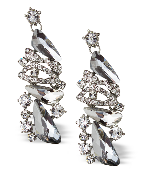 Asymmetrical Stone Statement Earrings